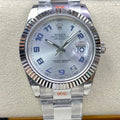 DATEJUST 41 LIGHT BLUE NUMERALS SILVER CASE